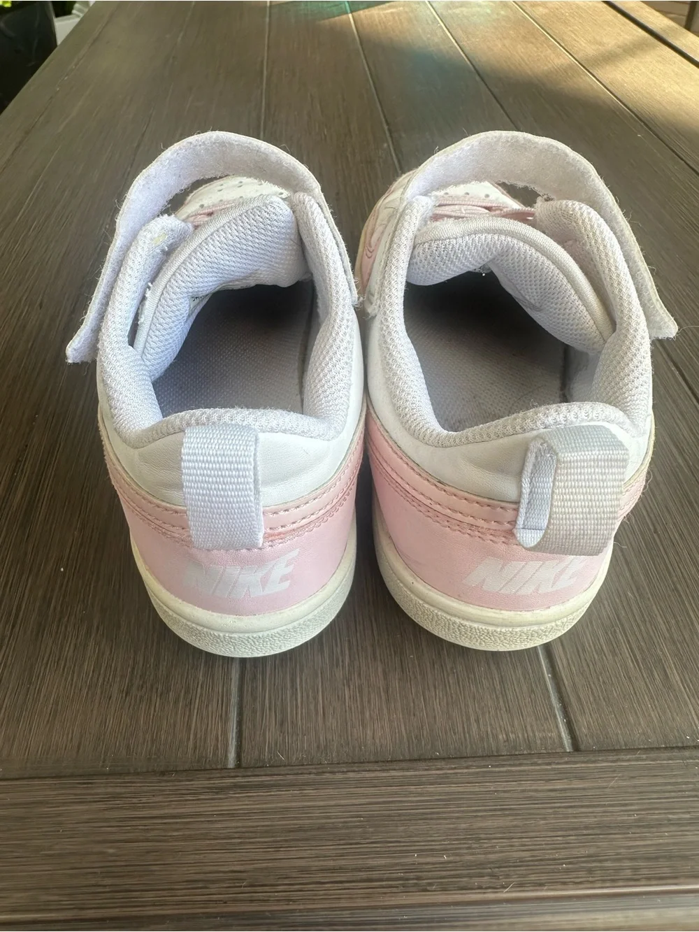 Nike All Day Play pink and white sneakers